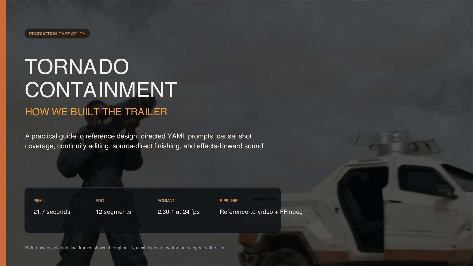 Tornado Containment production playbook cover, page 1 of 22